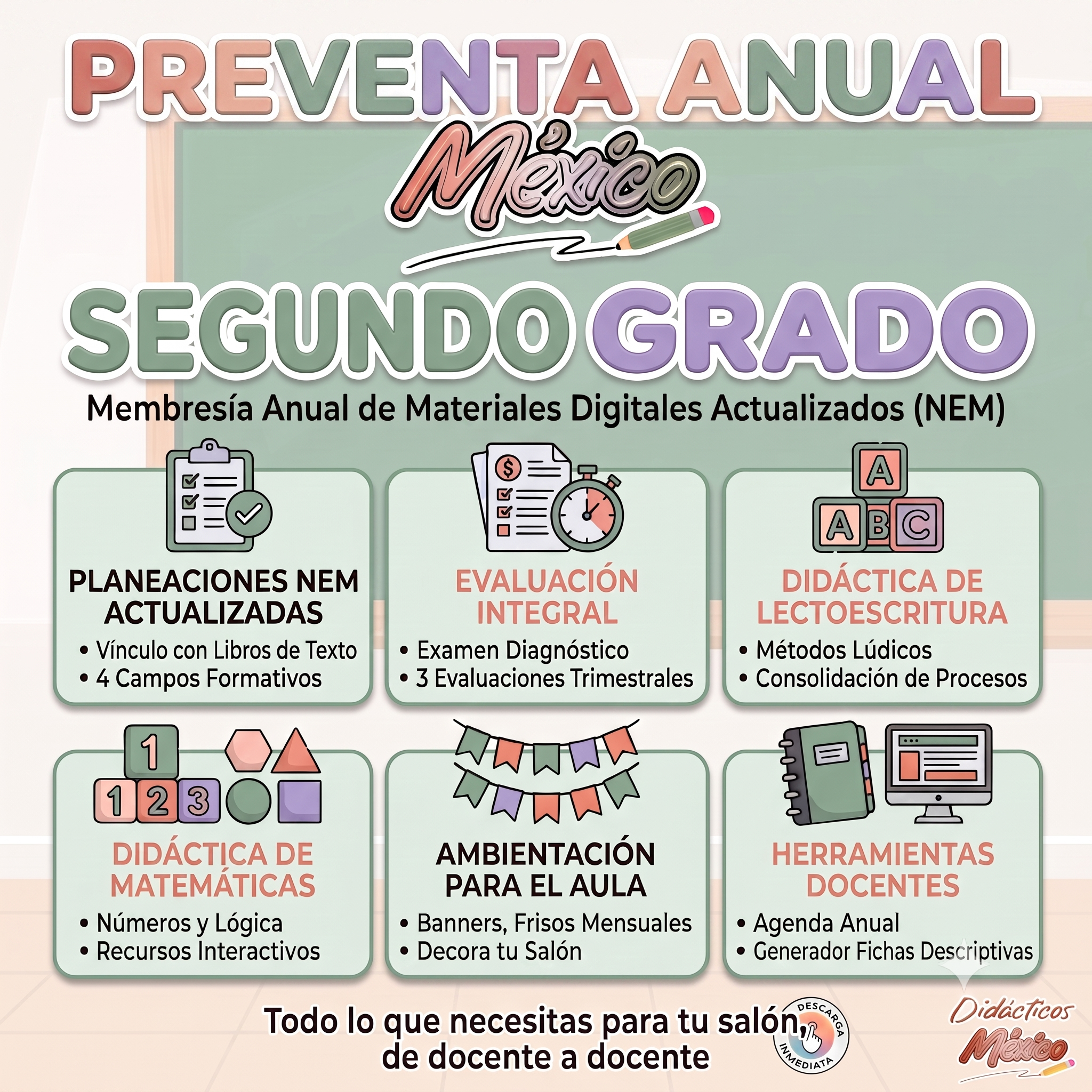 PREVENTA  ANUAL Membresía Premium de Planeaciones Primaria - Segundo Grado