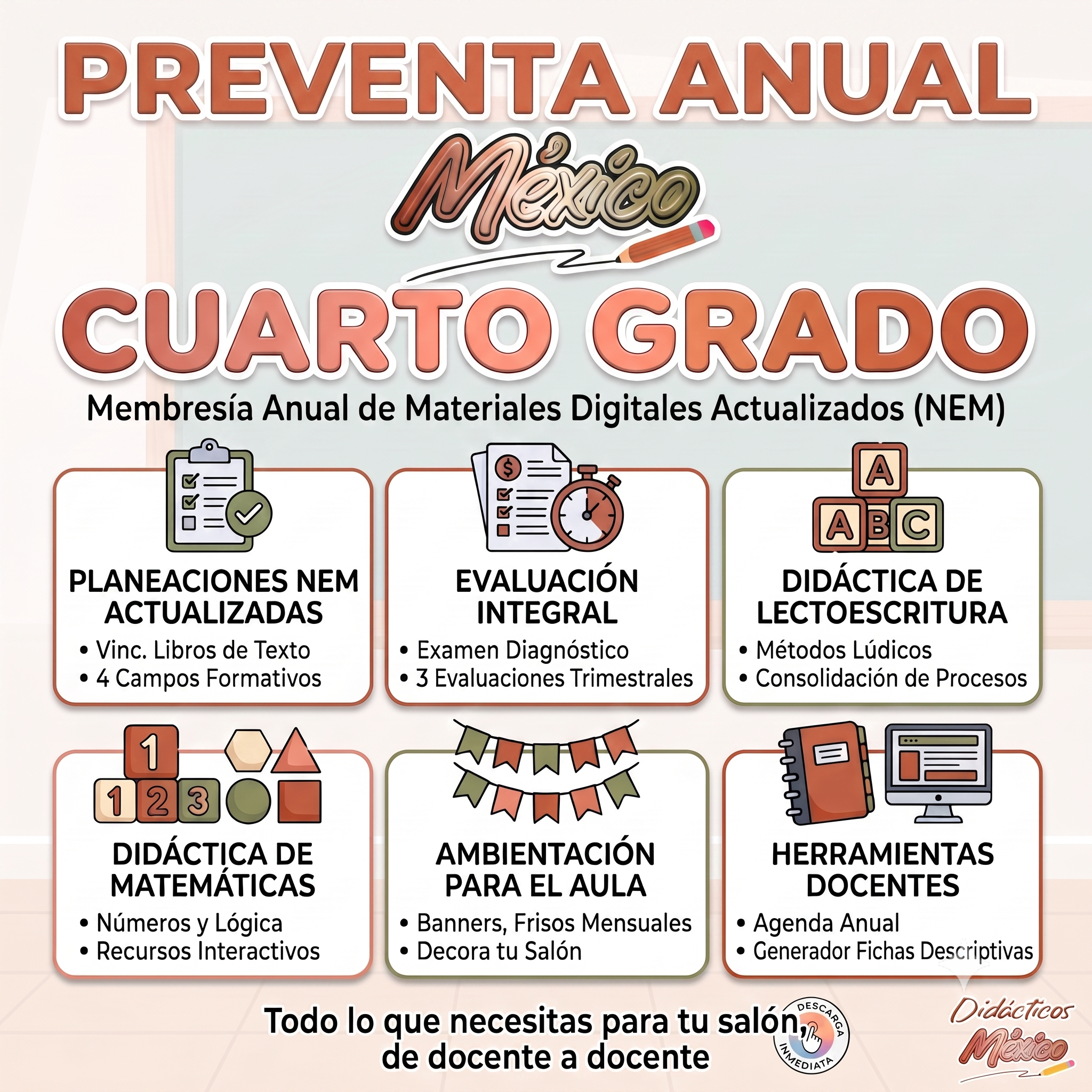 PREVENTA ANUAL Membresía Premium de Planeaciones Primaria - Cuarto Grado
