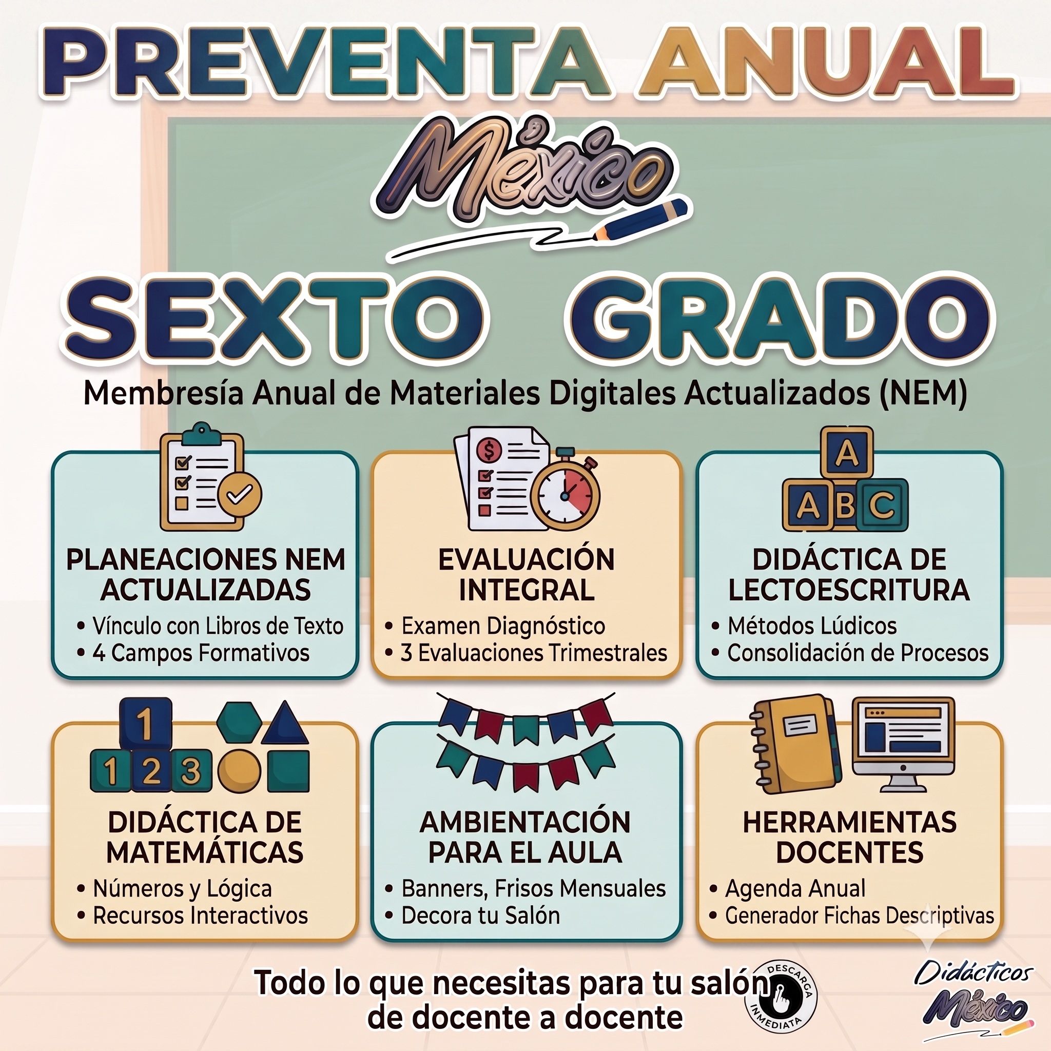PREVENTA ANUAL Membresía Premium de Planeaciones Primaria - Sexto Grado